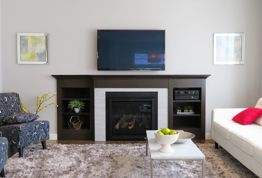TV above Electric Fireplace